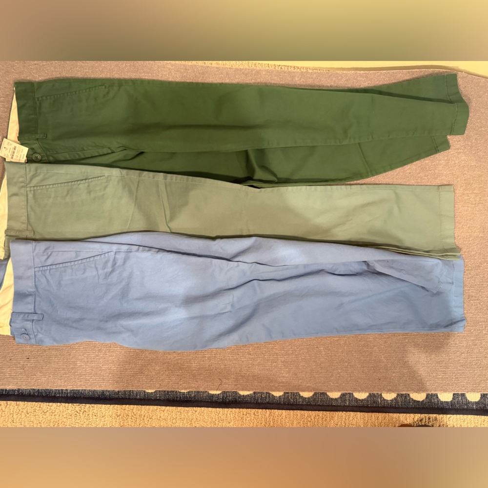 Kids JCrew chinos - Green, Olive, and Blue